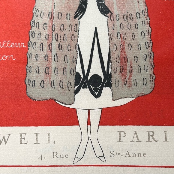 Gazette du Bon Ton, Advert for Weil Paris by Lucien Vogel - 1920 Art Engraving - Picture 6 of 12